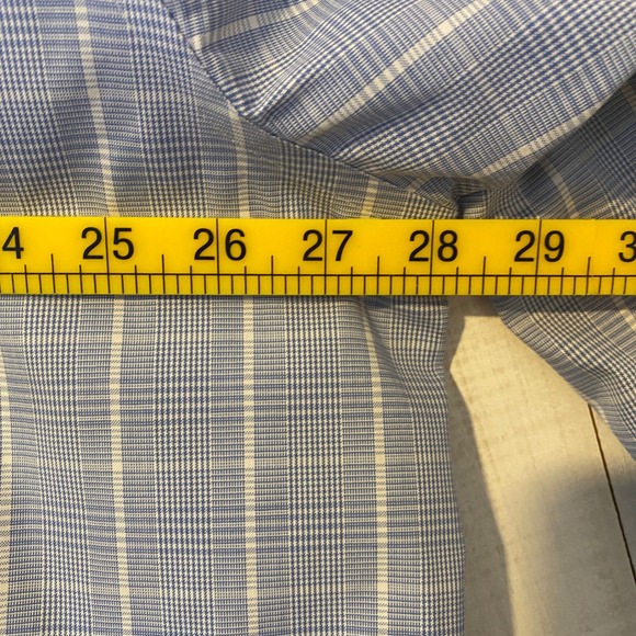 Roundtree & Yorke Gold Label Blue Plaid Non-Iron Cotton Dress Shirt 18.5 36 Tall - Picture 7 of 10